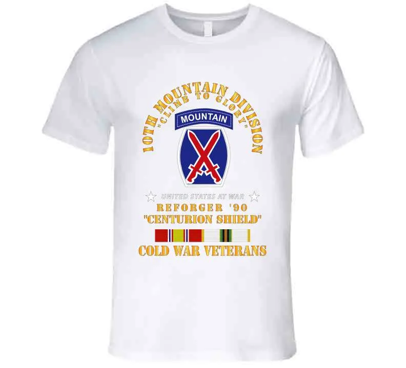 10th Mountain Division - Climb To Glory - Reforger 90, Centurion Shield  - Cold X 300 Hoodie