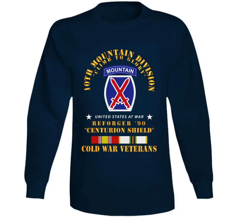 10th Mountain Division - Climb To Glory - Reforger 90, Centurion Shield  - Cold X 300 Hoodie