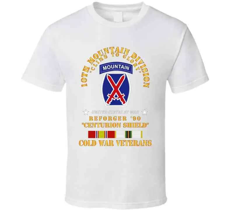 10th Mountain Division - Climb To Glory - Reforger 90, Centurion Shield  - Cold X 300 Hoodie