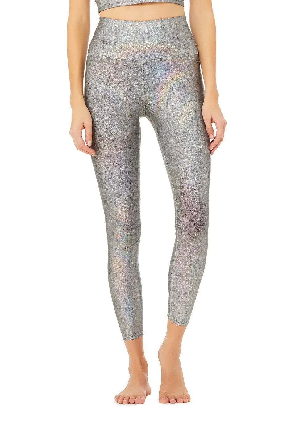 7/8 High-Waist Alo Brilliance Luminance Legging - Black Oil Slick