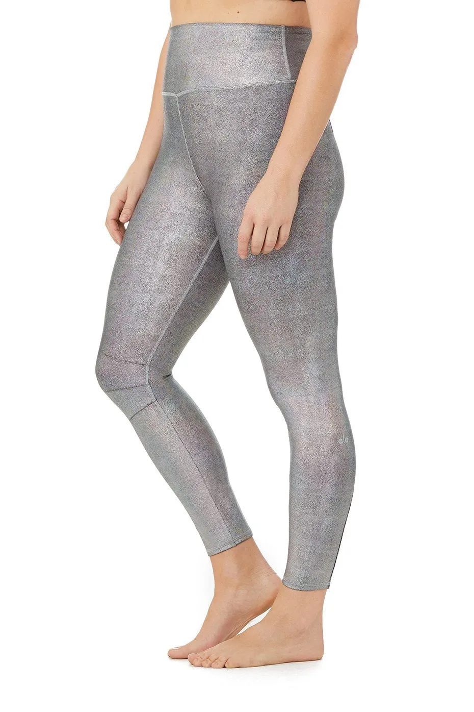 7/8 High-Waist Alo Brilliance Luminance Legging - Black Oil Slick