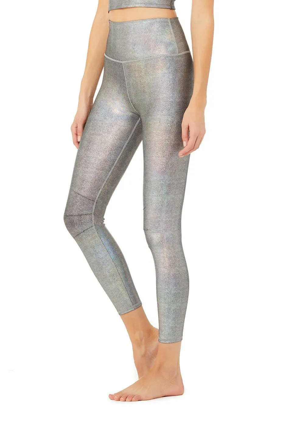 7/8 High-Waist Alo Brilliance Luminance Legging - Black Oil Slick