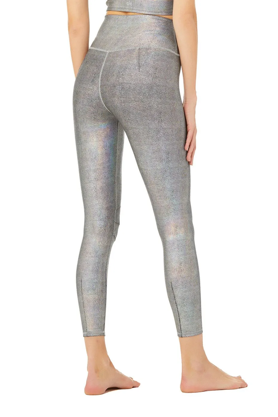 7/8 High-Waist Alo Brilliance Luminance Legging - Black Oil Slick