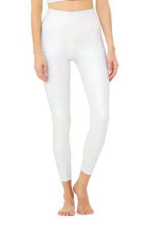 7/8 High-Waist Alo Brilliance Luminance Legging - White Oil Slick