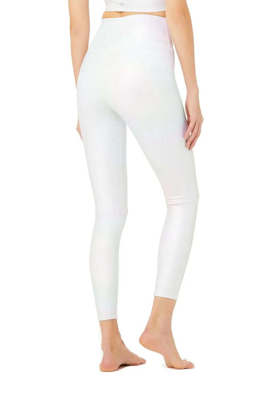 7/8 High-Waist Alo Brilliance Luminance Legging - White Oil Slick