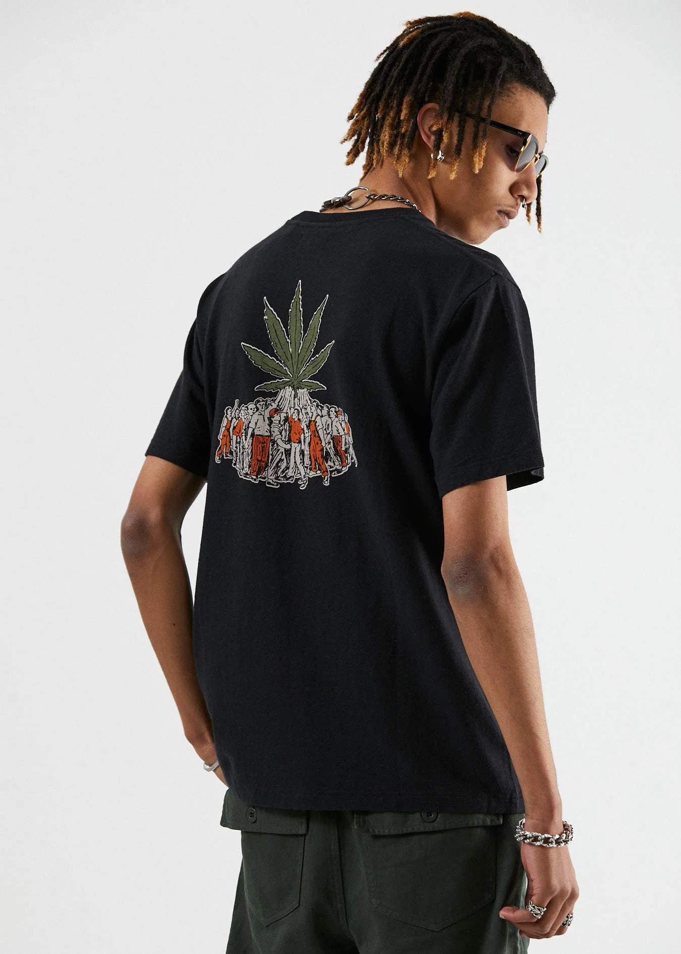 Afends Mens For The People - Hemp Retro Fit Tee - Black