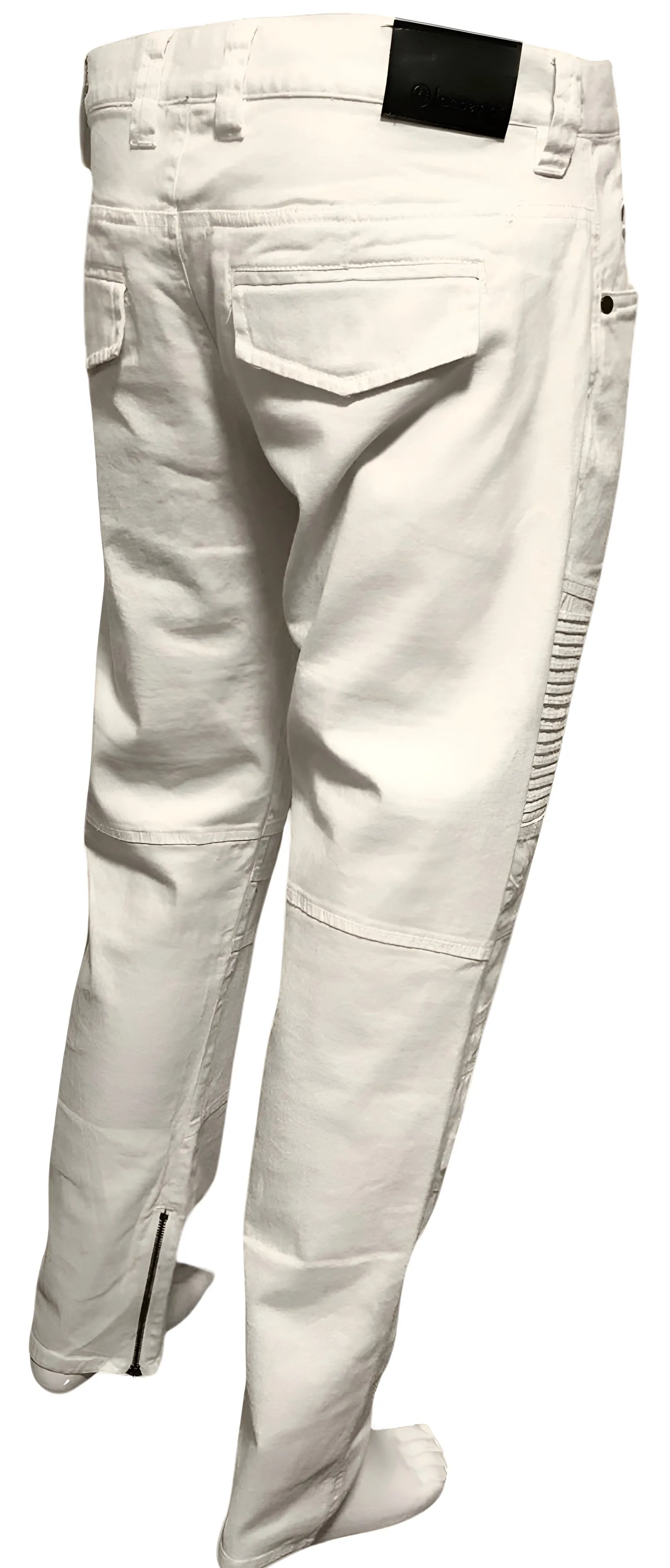 ^AKADEMIKS^ (WHITE) ~SLIM STRETCH~ RIBBED DENIM (34” X 32”)