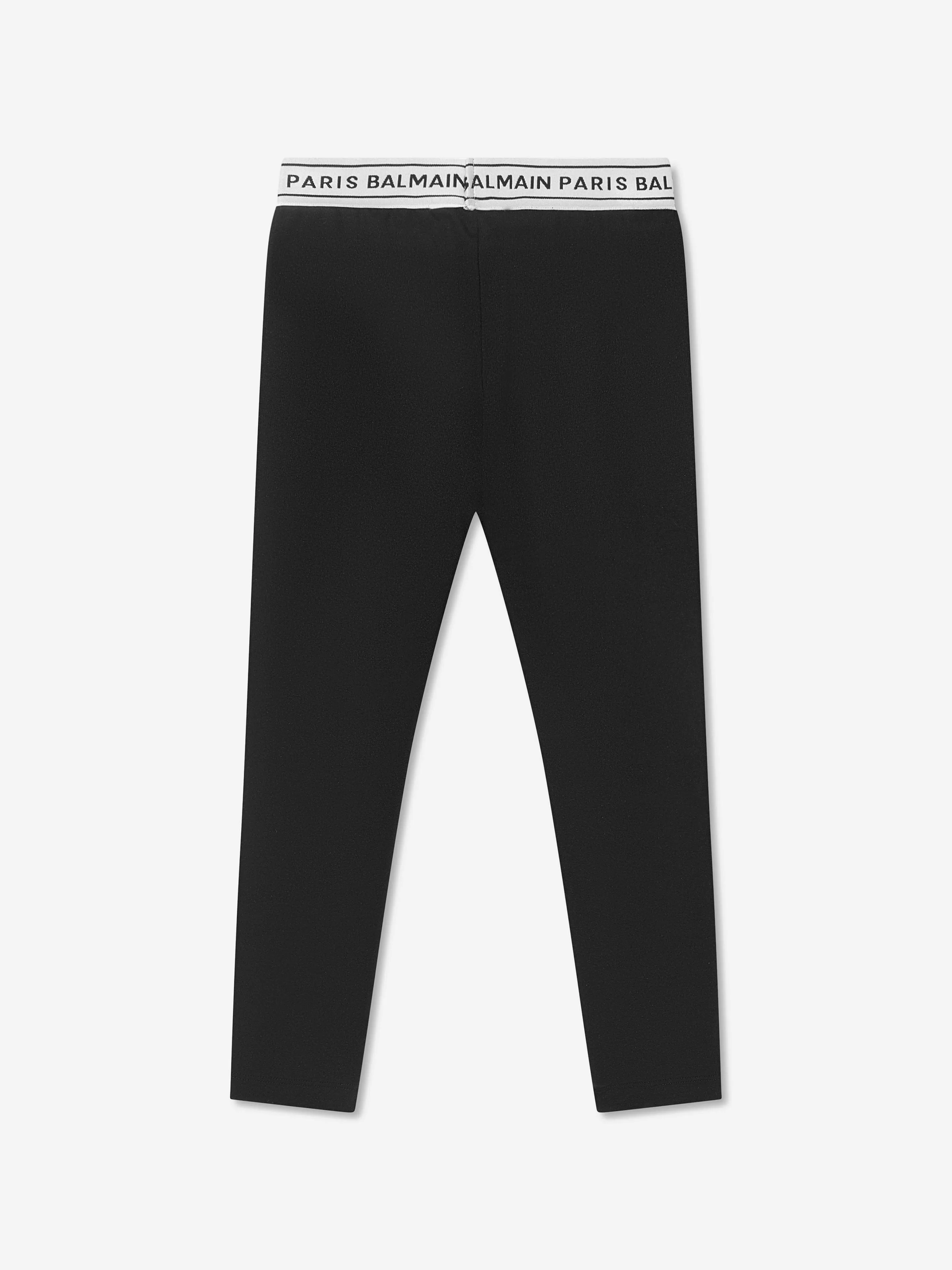 Balmain Girls Logo Leggings in Black