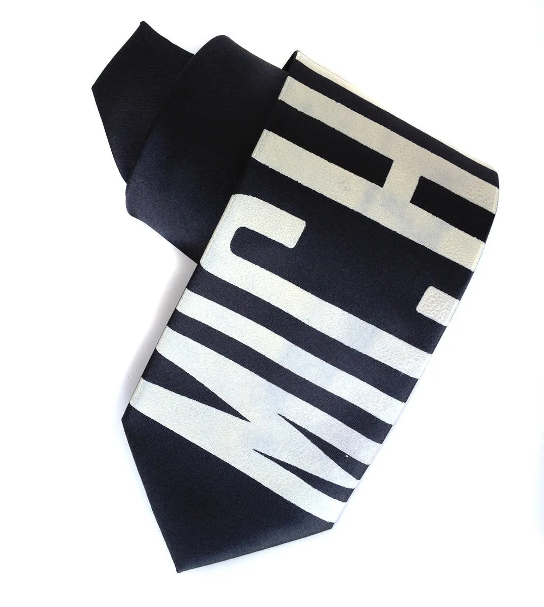 Bus Scroll Necktie: Michigan Avenue, Microfiber