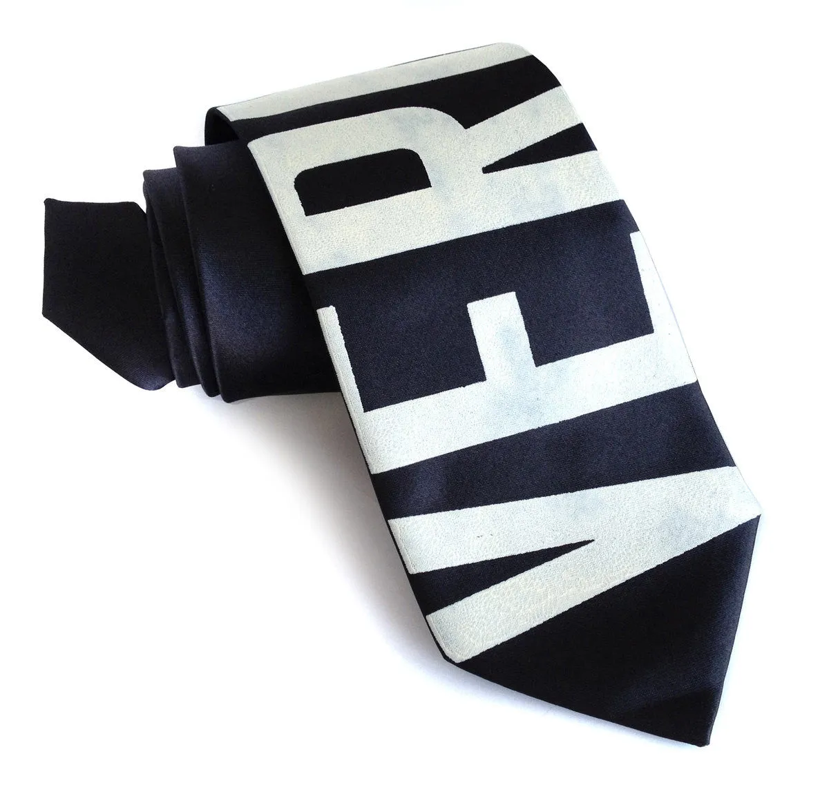 Bus Scroll Necktie: Vernor. Microfiber