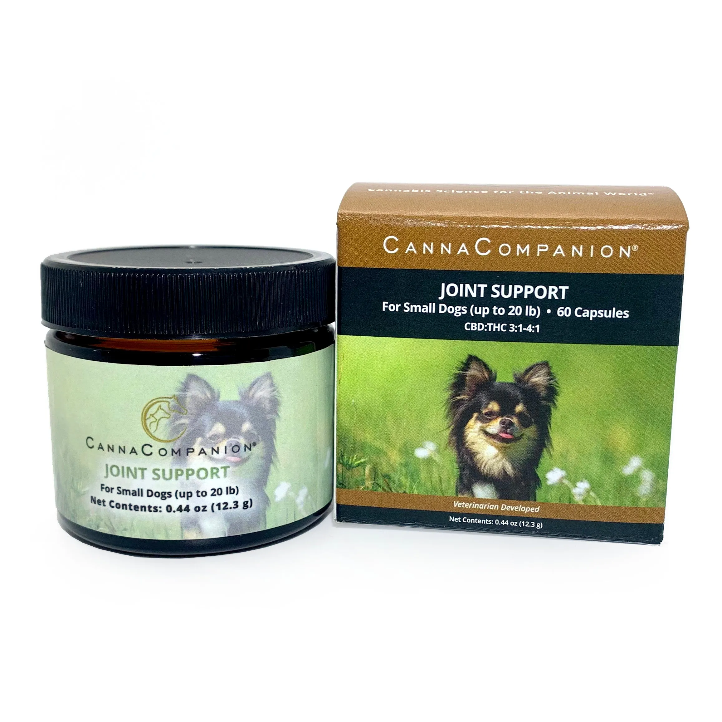 Canna Companion™ Hemp Supplement for Small Dogs - Regular Strength with additional CBDs for Joint Support