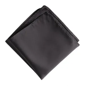 Charcoal Pocket Square. Solid Color Dark Grey Satin Finish, No Print