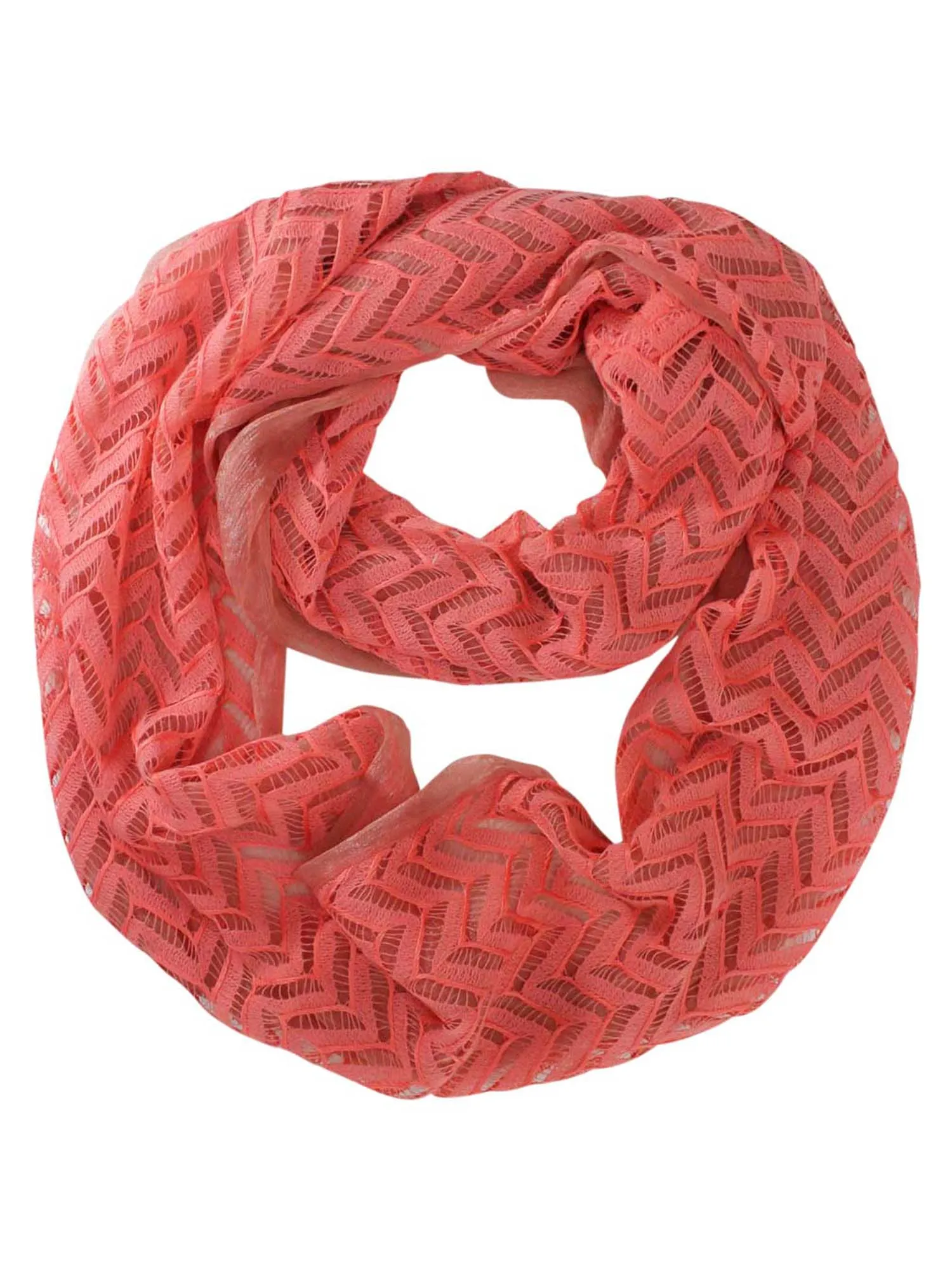 Chevron Lace Organza Infinity Scarf