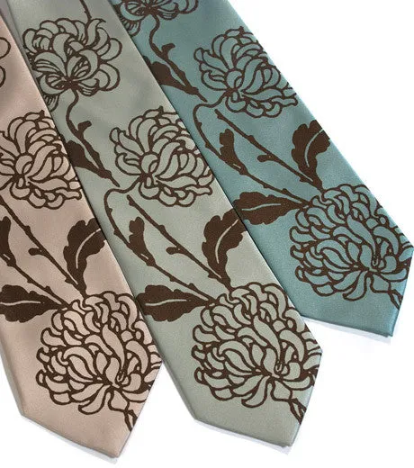 Chrysanthemum Silk Necktie