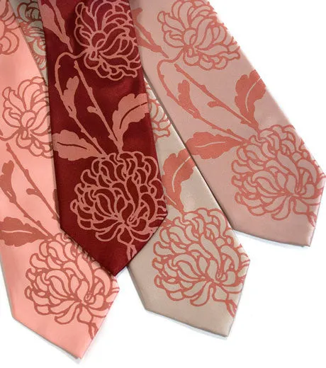 Chrysanthemum Silk Necktie