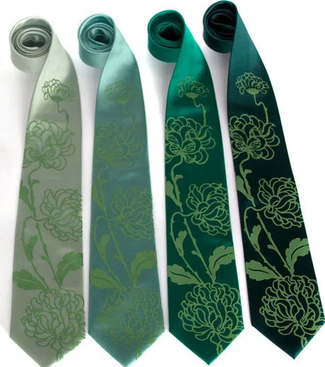 Chrysanthemum Silk Necktie