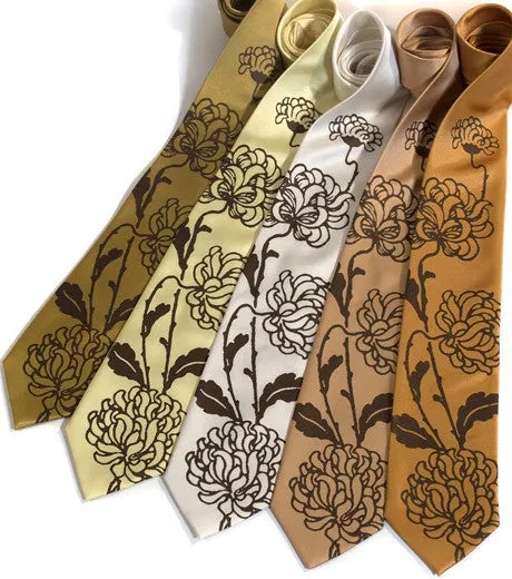 Chrysanthemum Silk Necktie