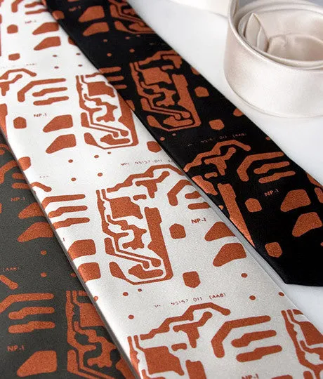 Circuit Board Necktie: Electro Print Tie.