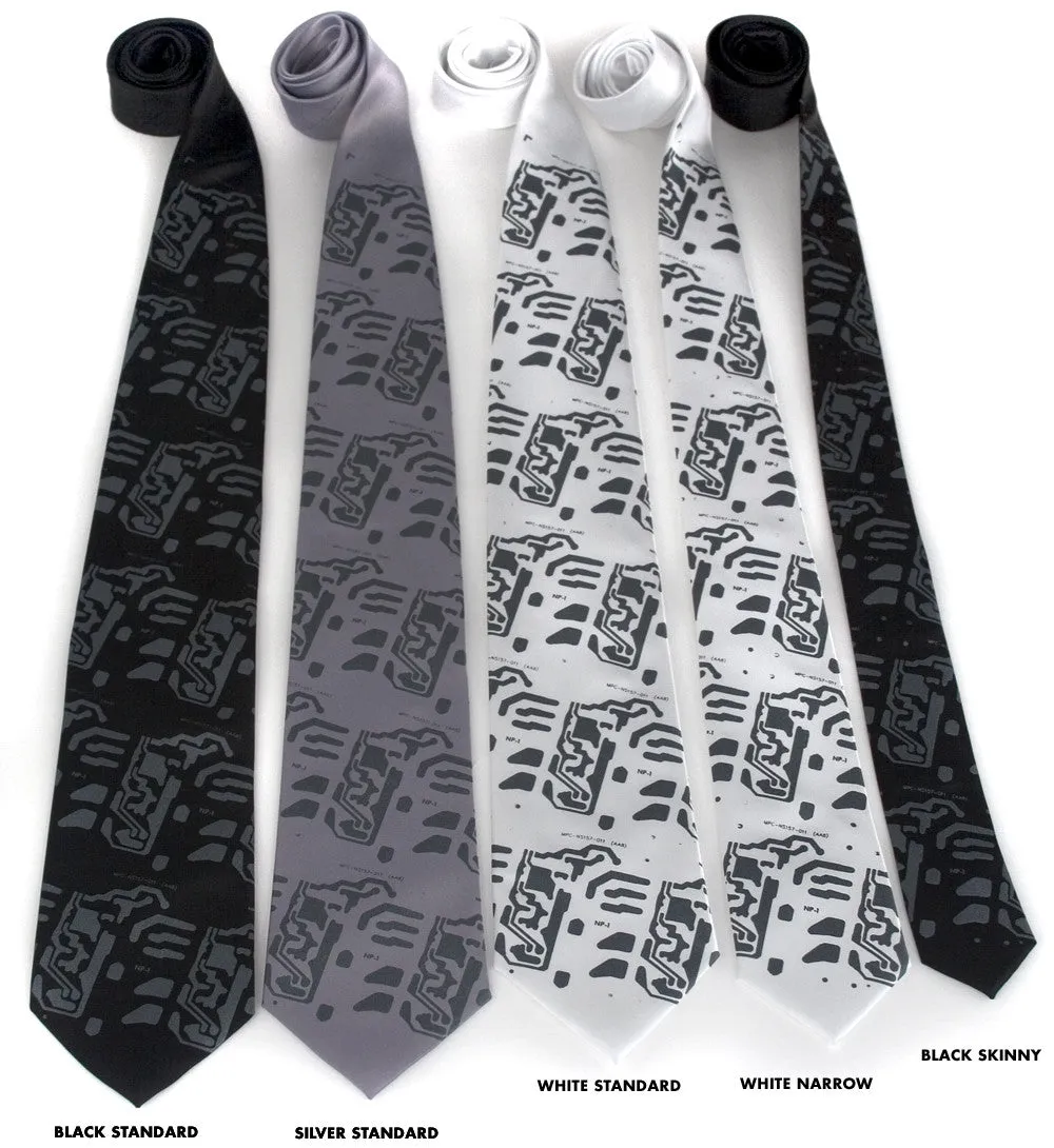 Circuit Board Necktie: Electro Print Tie.