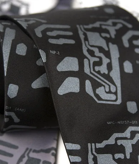 Circuit Board Necktie: Electro Print Tie.