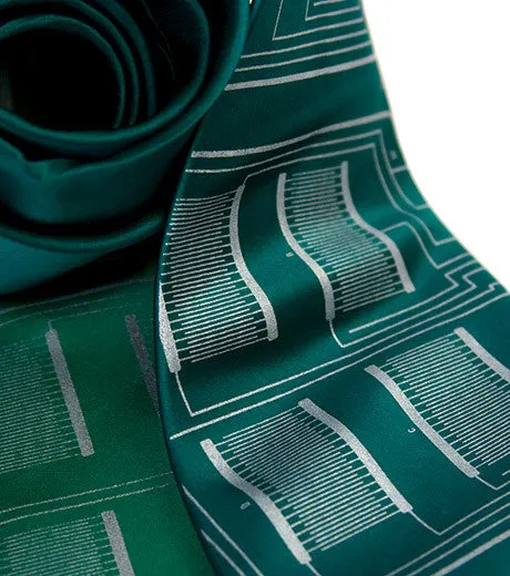 Circuit Board Necktie: "Microchip" silk tie.