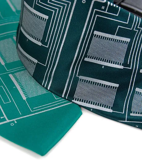 Circuit Board Necktie: "Microchip" silk tie.