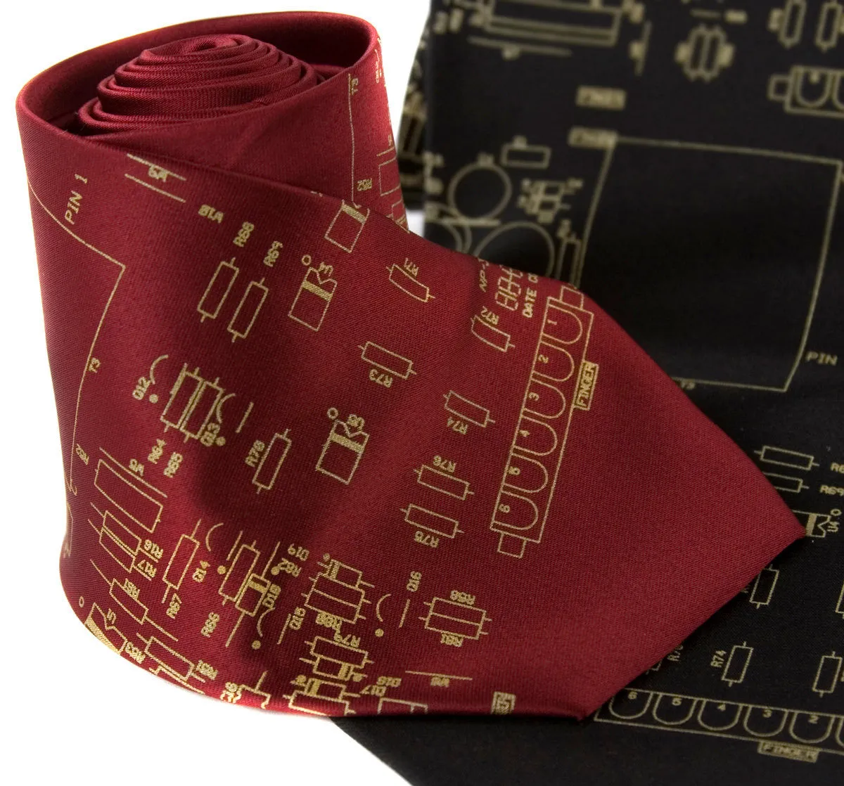 Circuit Board Necktie: Resistors & Capacitors silk tie.