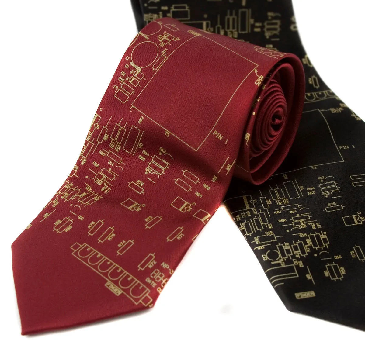 Circuit Board Necktie: Resistors & Capacitors silk tie.