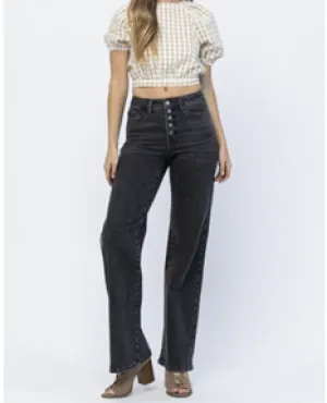 CLEARANCE - Judy Blue Black Wide Leg Jeans - #88355