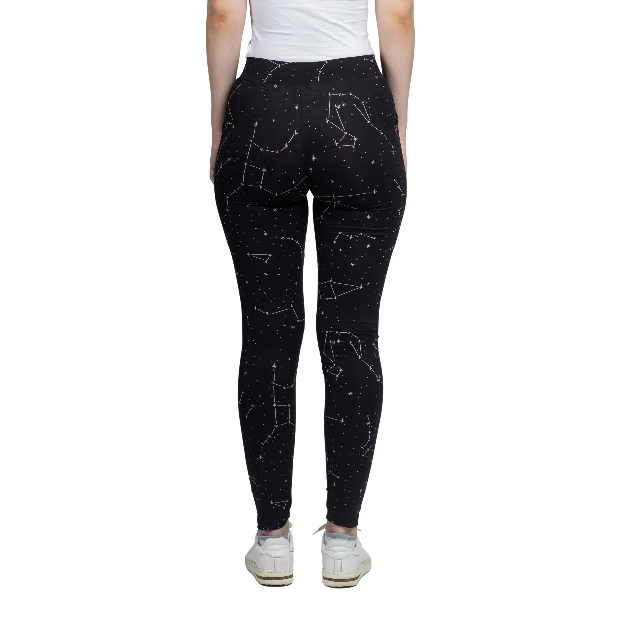 Constellations Glow-in-the-Dark Adults Cotton Leggings with Pockets