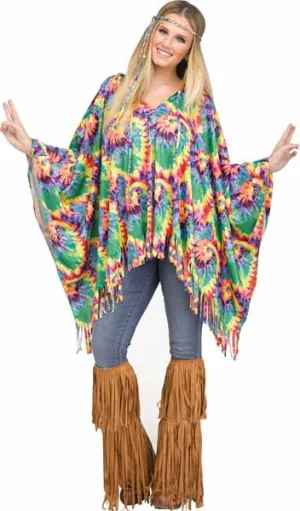 Costume femme poncho hippie