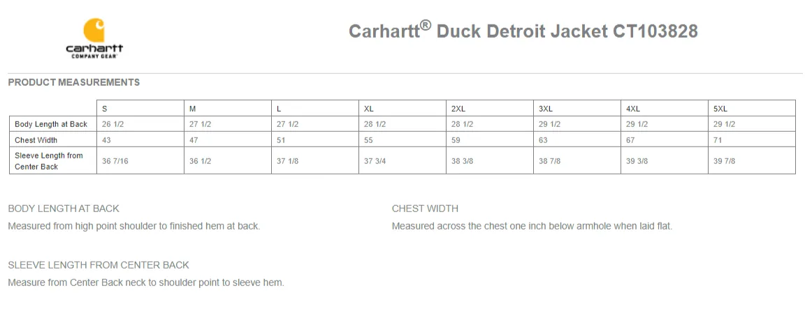 Custom Embroidered - Carhartt® Duck Detroit Jacket CT103828