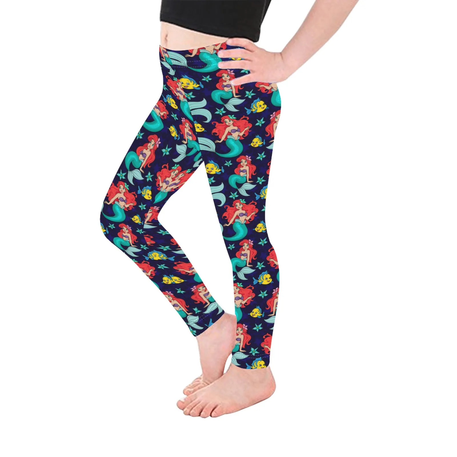 Disney Little Mermaid I Want To Be Where The People Are Kid's Leggings