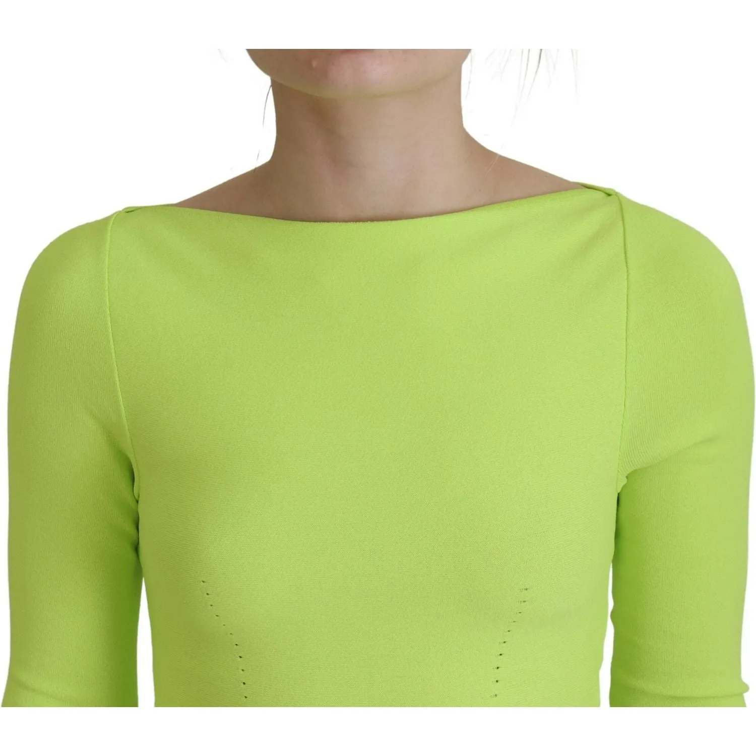 Dsquared² Green Viscose Long Sleeve A-line Sheath Mini Dress