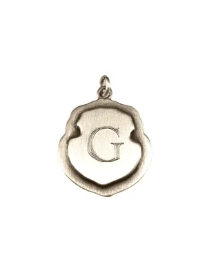 Engraved Large Saddle Shield 'G' Initial