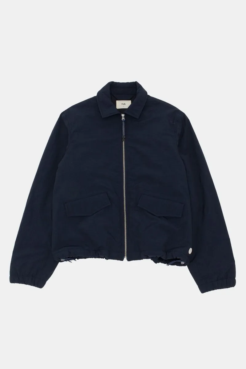 Folk Wadded Bomber Jacket (Navy Ripstop Nylon)