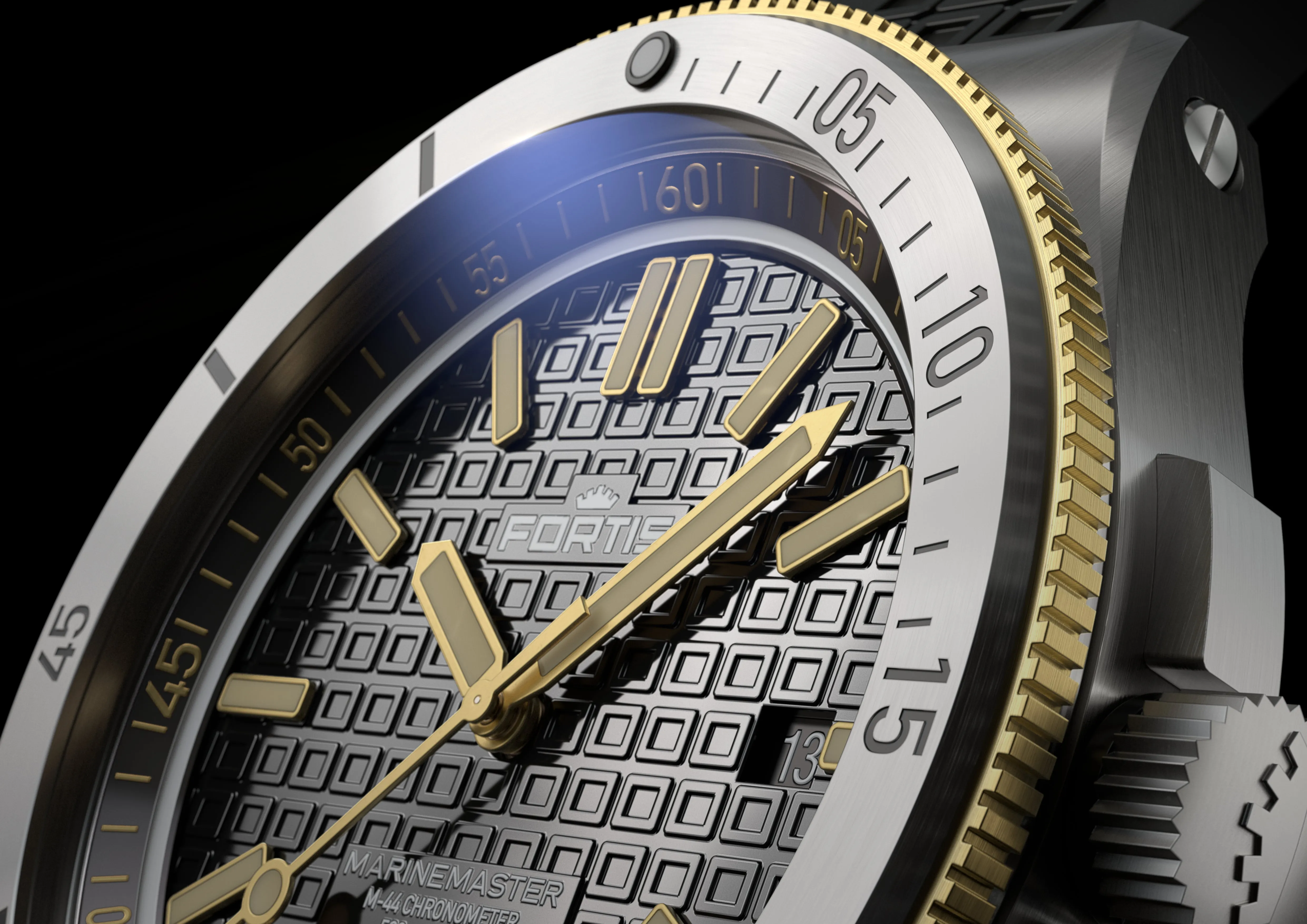 FOR Watch Marinemaster M 44 Black Resin Gold Limited Edition