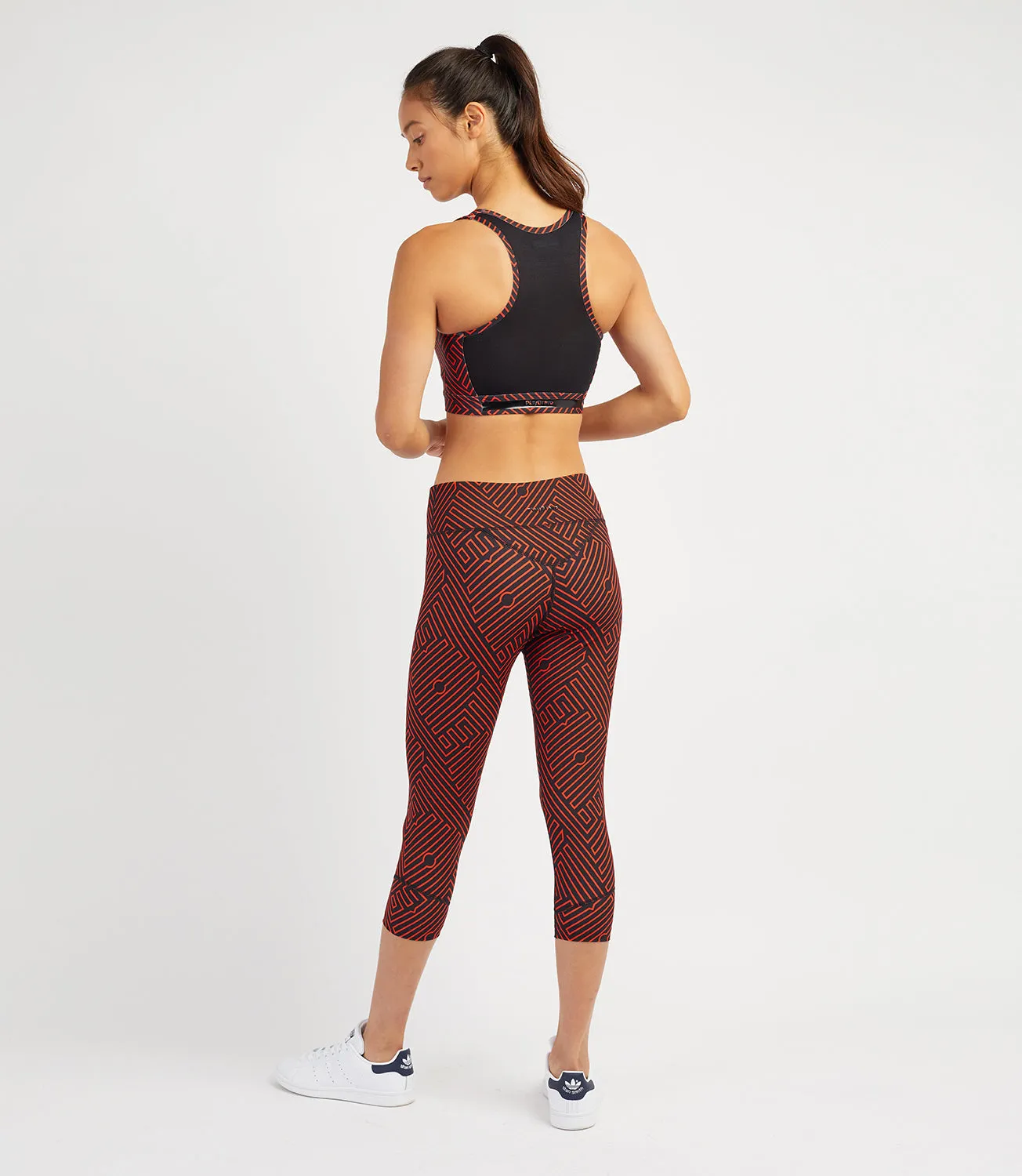 Georgia Capri Leggings - Black/Flame Print