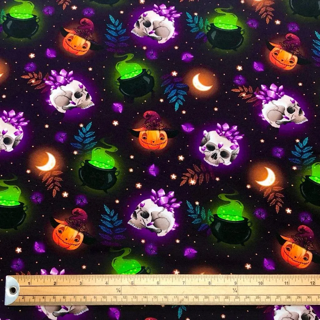 Glowing Halloween Prints French Terry Fabric