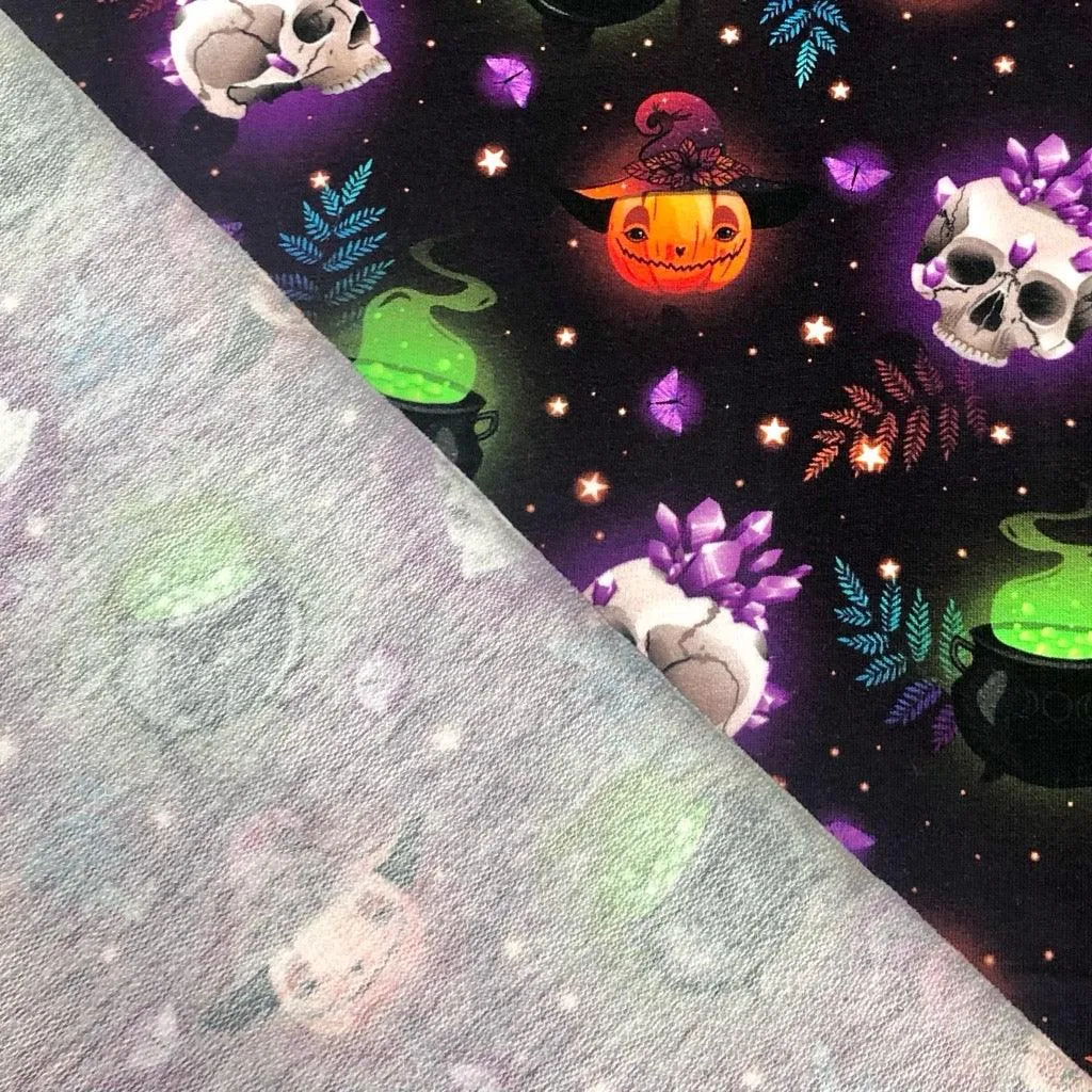 Glowing Halloween Prints French Terry Fabric