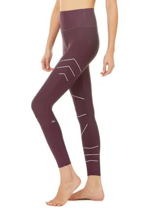 High-Waist Sequence Legging - Black Plum