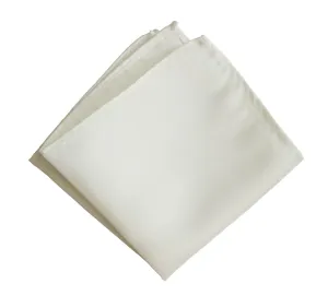 Ivory Pocket Square. Solid Color, No Print