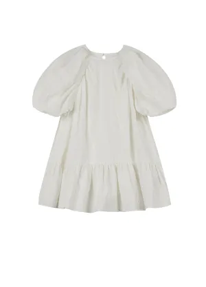 JNBY SAND WHITE PUFFY SLEEVE DRESS