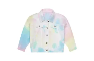 Kids Pastel Multi Tie Dye Oversized Denim Jacket