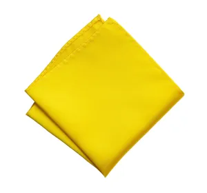 Lemon Yellow Pocket Square. Solid Color Satin Finish, No Print