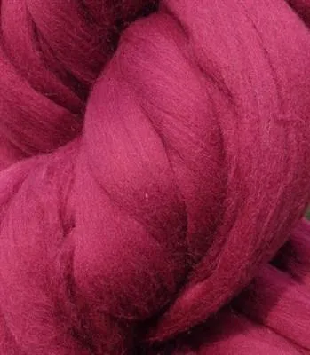 Luxurious Burgundy Wine Wool Top Roving