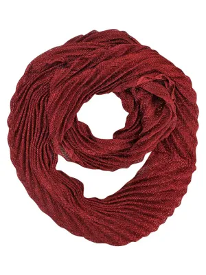 Metallic Pleated Circular Infinity Scarf