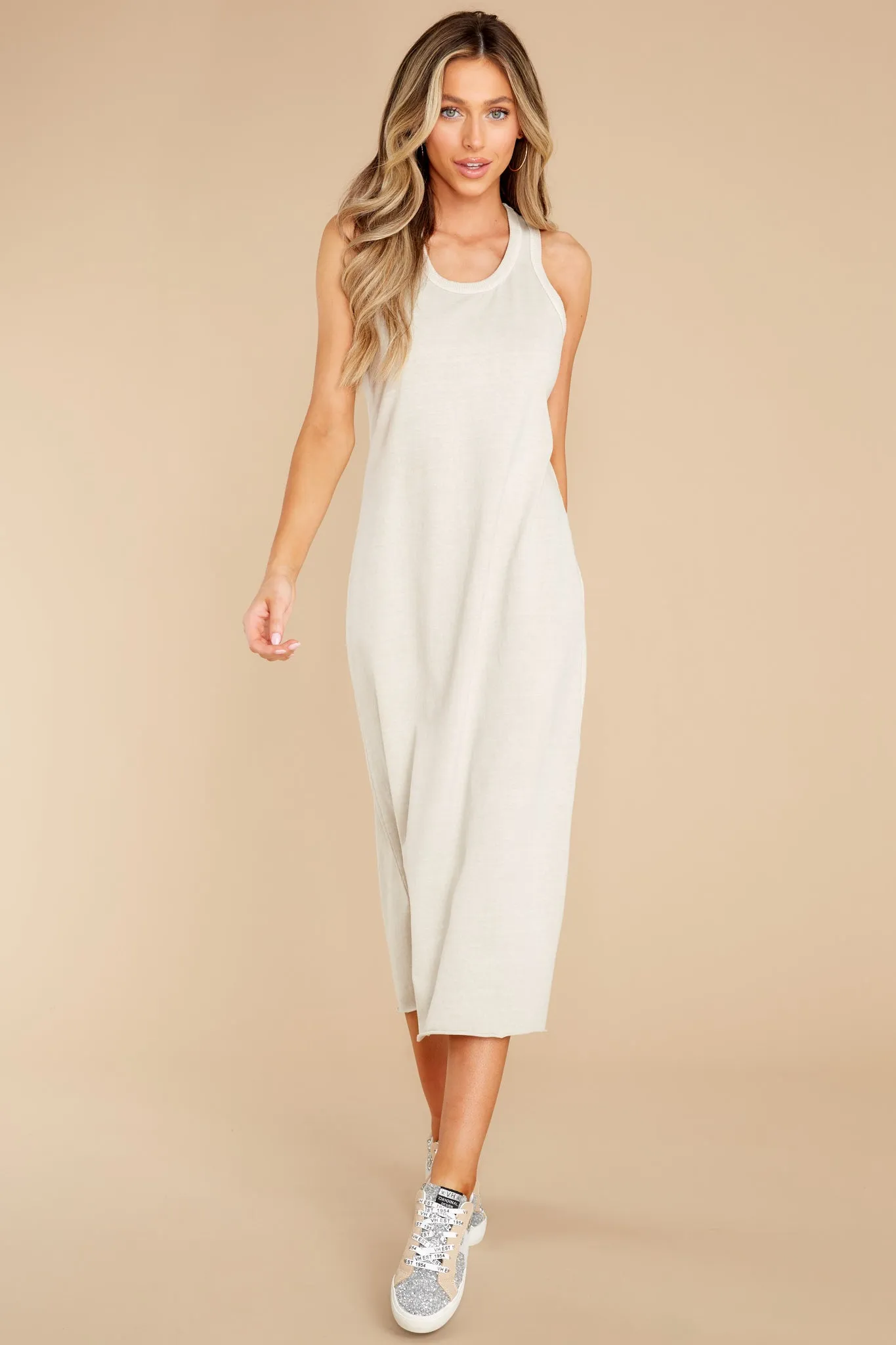 Natural Comfort Sand Midi Dress