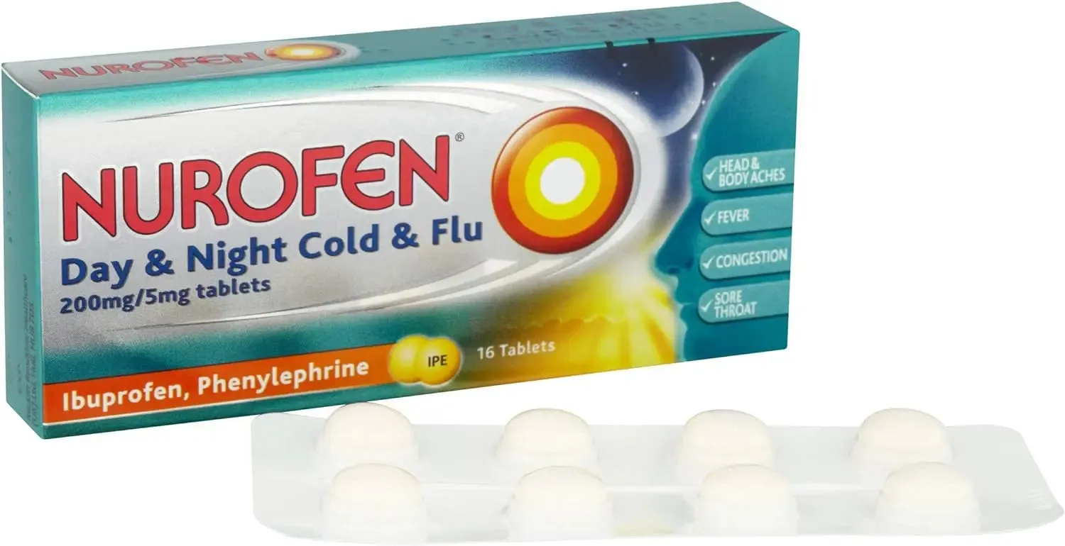 Nurofen Day & Night Cold & Flu 200mg/5mg - 16 Tablets