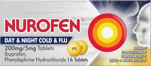 Nurofen Day & Night Cold & Flu 200mg/5mg - 16 Tablets